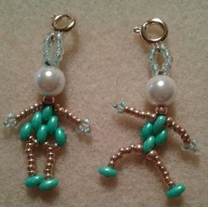 August birthstone beaded boy and girl charm or earrings!  PRICE IS FIRM